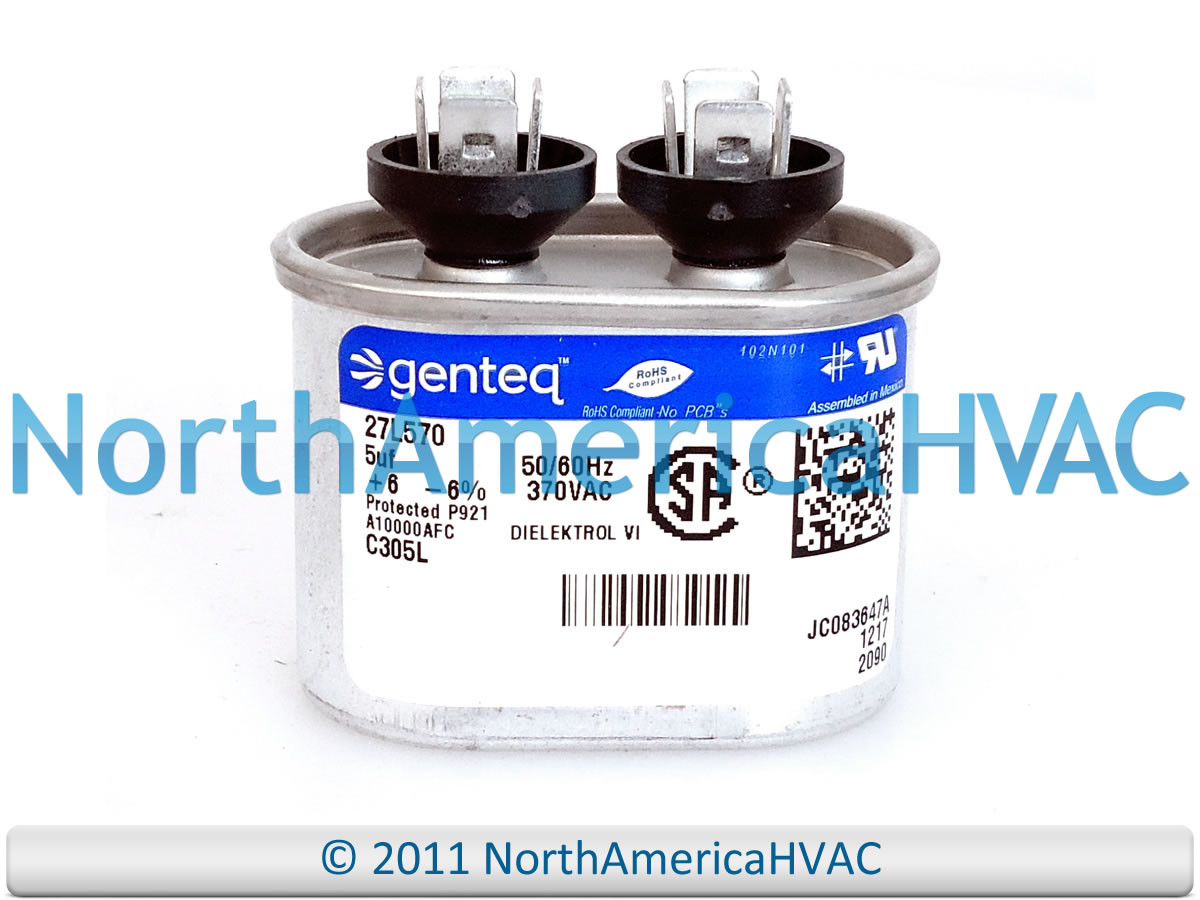 Capcom Capacitor 5 uf MFD 370 Volt VAC Fits Lennox Armstrong Ducane ...